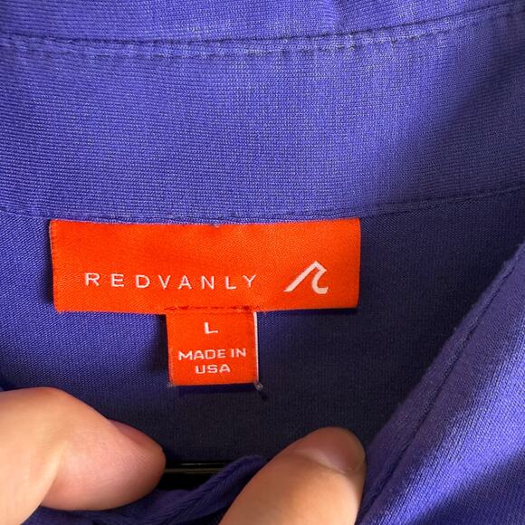 Redvanly Golf Polo Shirt Mens Large Light Blue White Performance - Picture 3 of 7